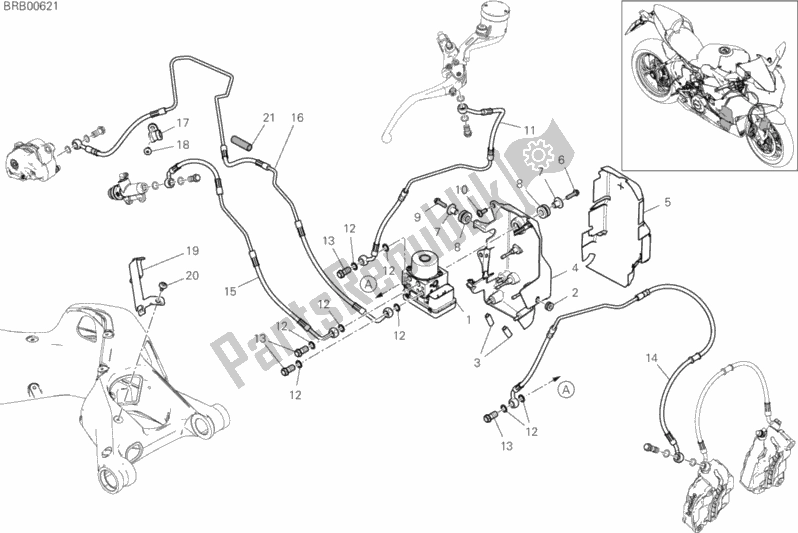 Wszystkie części do Uk? Ad Hamulcowy Abs Ducati Superbike Panigale V4 1100 2018